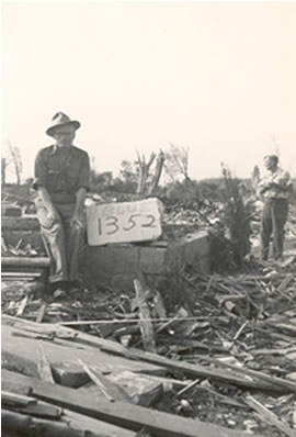 people among tornado damage