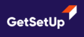 White text that reads "Get Set Up" with a navy blue background and decorative red and white arrow.